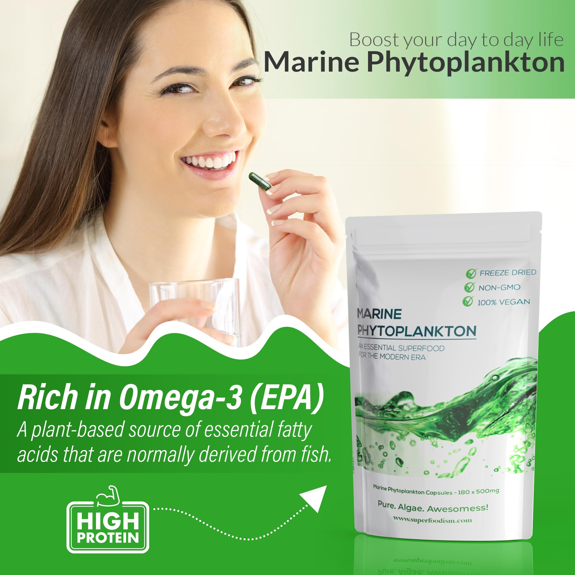 SuperFoodISM Marine Phytoplankton powder pack to blend into smoothies