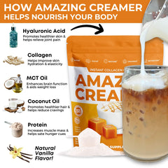 Amazing Creamer closeup reveals collagen details and smooth mouthfeel.