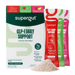 Supergut GLP-1 Variety Pack bottle for daily fiber and digestion support.