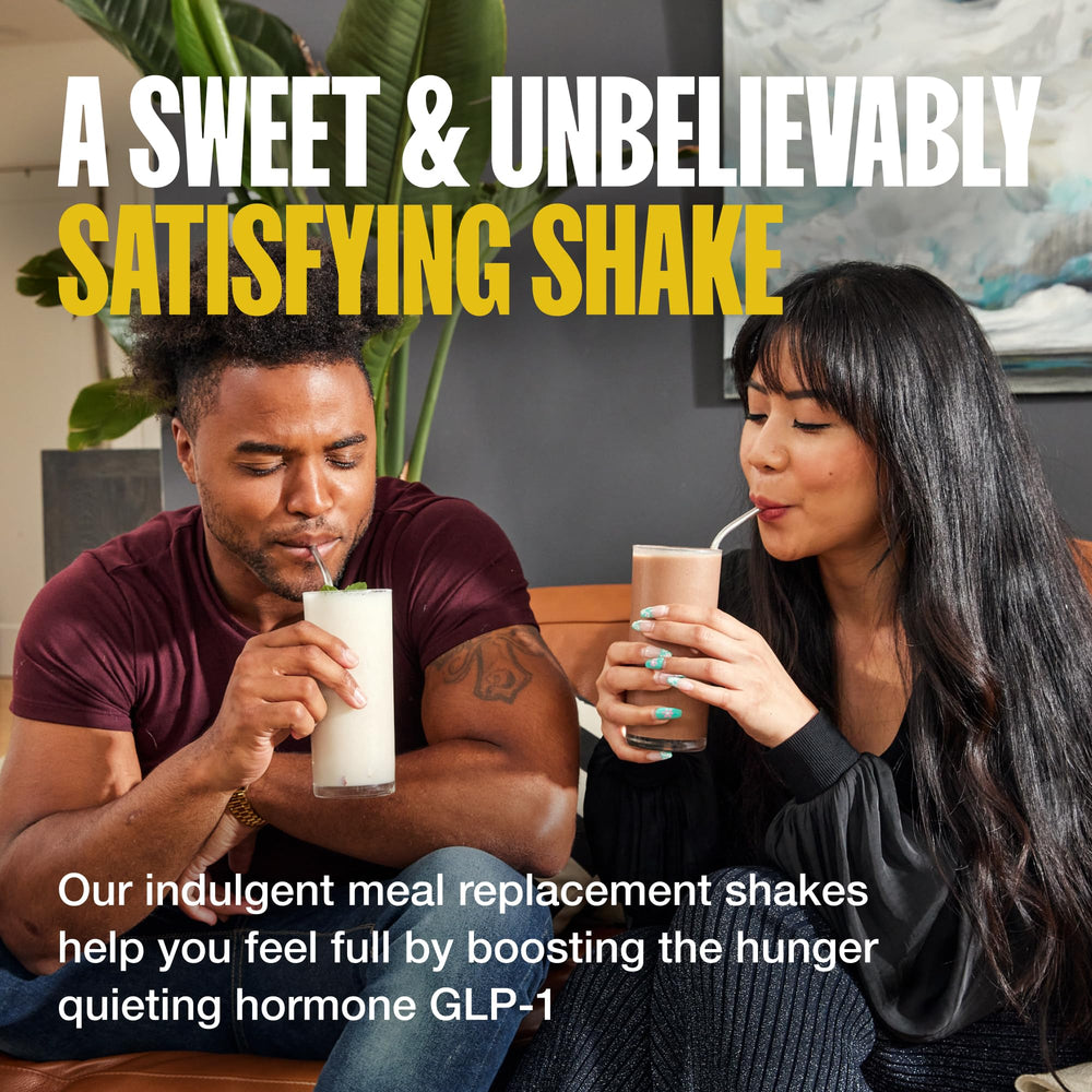 Supergut chocolate shake being mixed in a bowl for a creamy texture