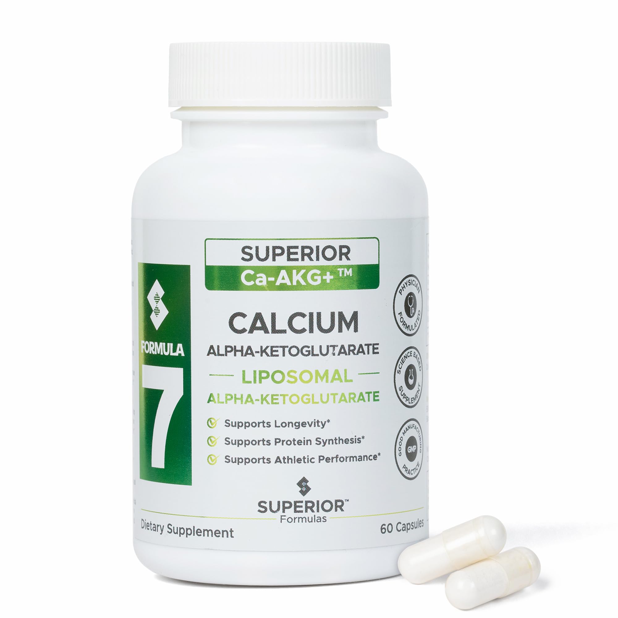 Superior Formulas AKG 1100mg bottle highlighting energy support potential.