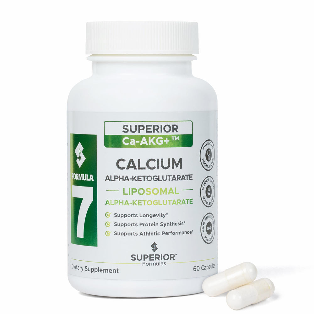 Superior Formulas AKG 1100mg bottle highlighting energy support potential.