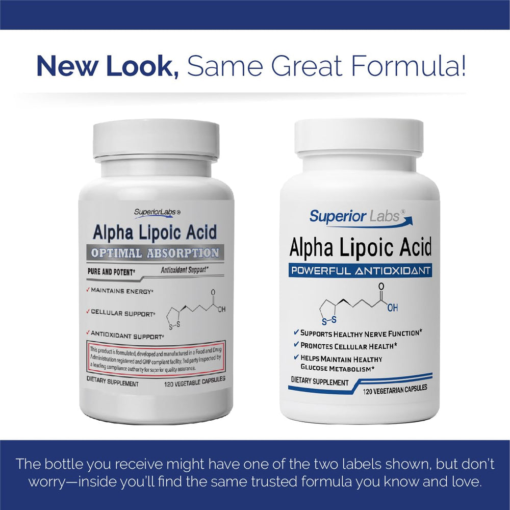 Hand holding Superior Labs Alpha Lipoic Acid 600 mg—portable antioxidant support.