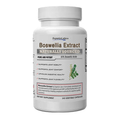 Superior Labs Boswellia 500mg bottle with clear capsules for daily use