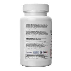 Superior Labs Boswellia 65% boswellic acids label highlights standardized potency