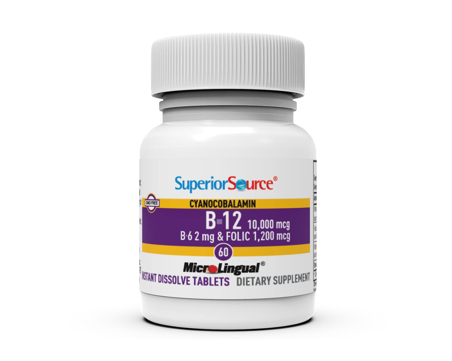 60-tablet bottle of Superior Source sublingual vitamins