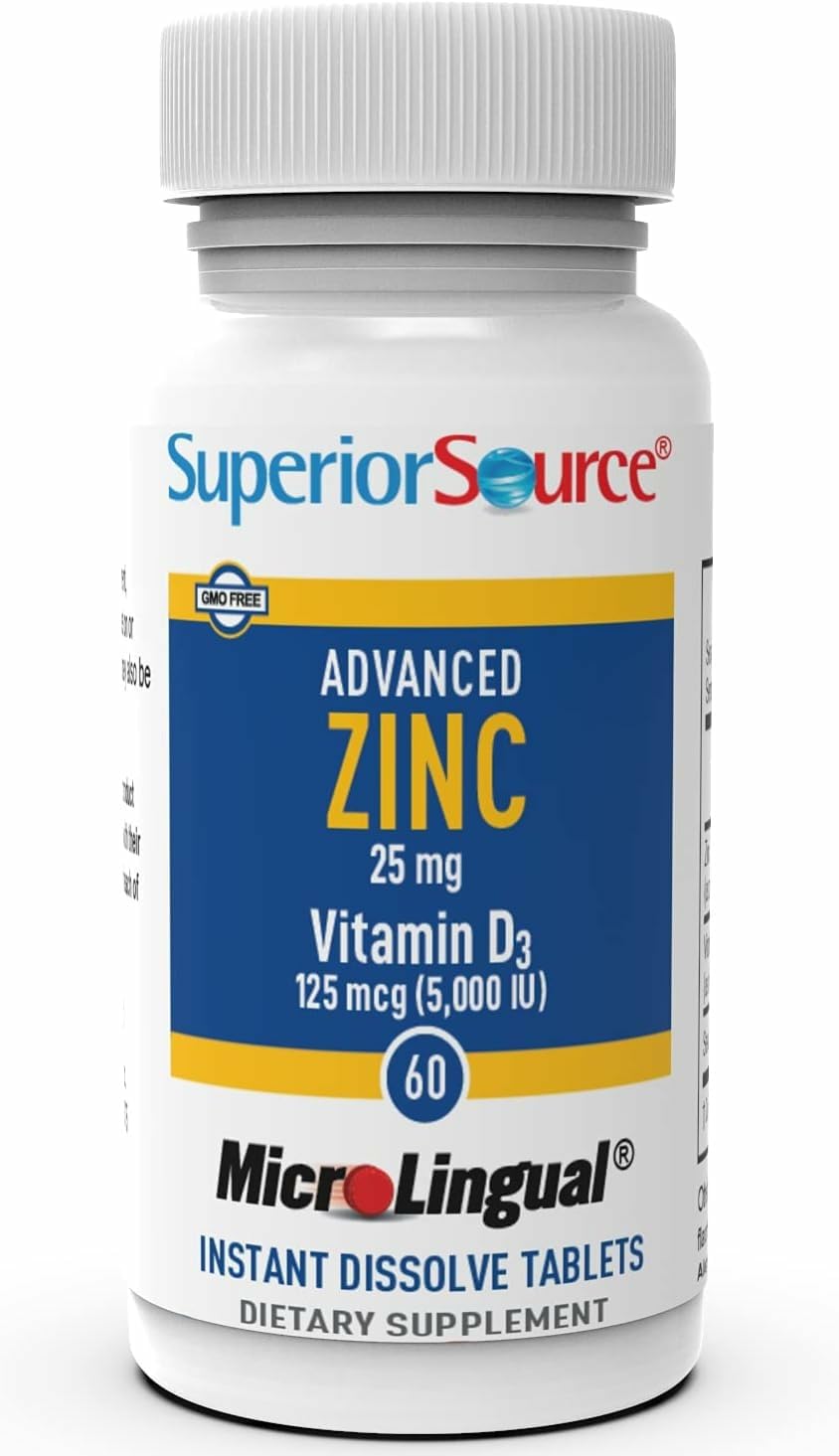 Two-pack Superior Source advanced zinc with 60 tablets per pack
