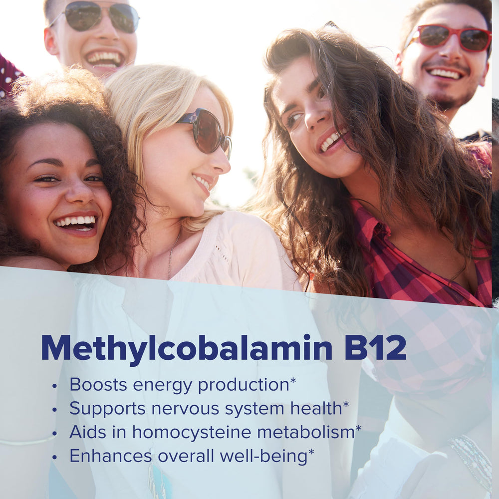Superior Source B-12 bottle and box emphasizing non-GMO and preservative-free formula.