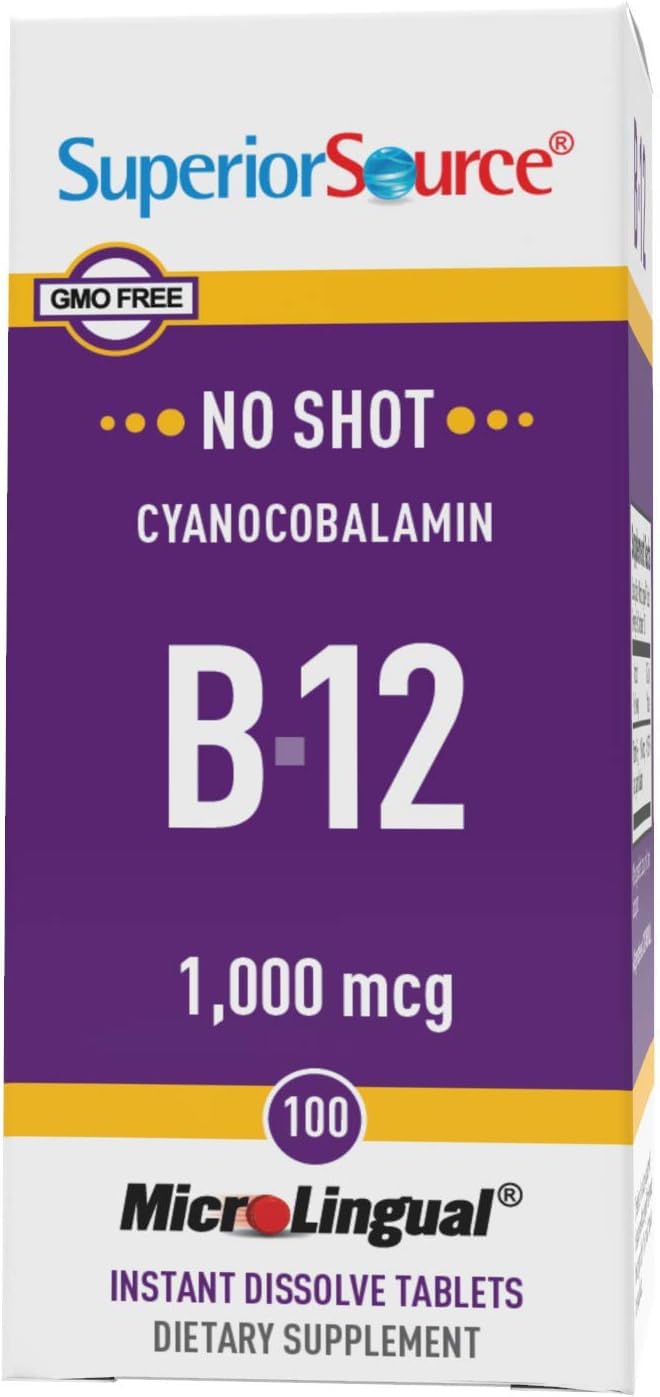 Superior Source B-12 brain health icons imply cognitive support