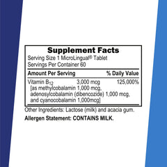 Superior Source B12 forms methylcobalamin and cyanocobalamin support nervous system health.