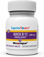 Close-up of Superior Source B-12 microLingual dissolving tablets