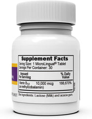 Superior Source B-12 tablets close-up showing micro-dissolve technology.