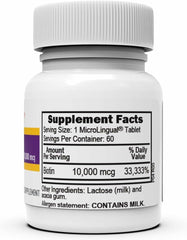 Biotin 10,000 mcg supports healthy hair and nails over time