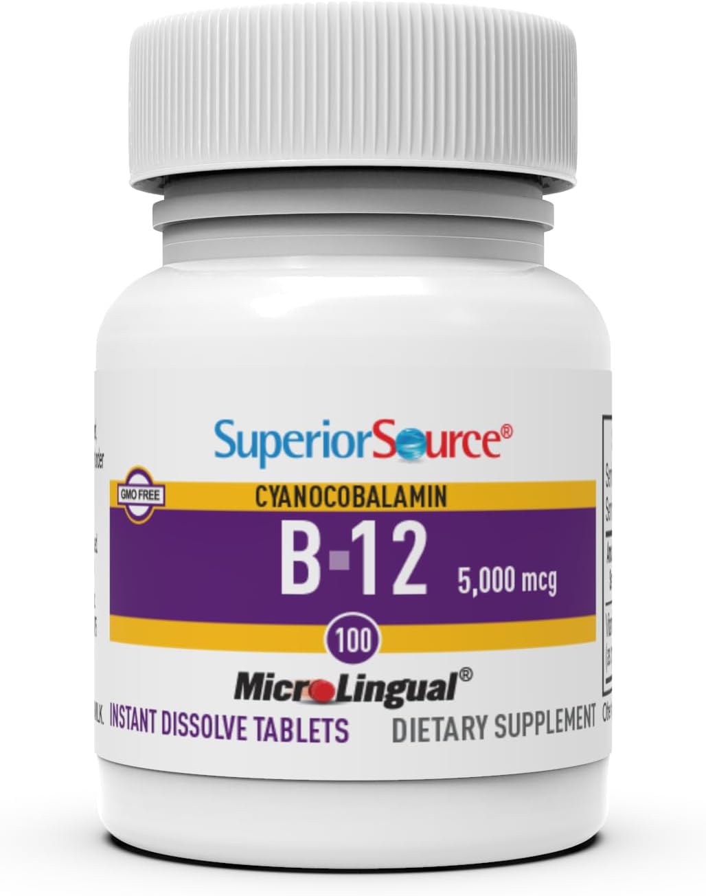 Superior Source bottle close-up highlighting sublingual delivery and purity.