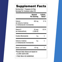 Superior Source Creatine HMB scoop displays precise 5 g creatine and 3 g HMB per serving.