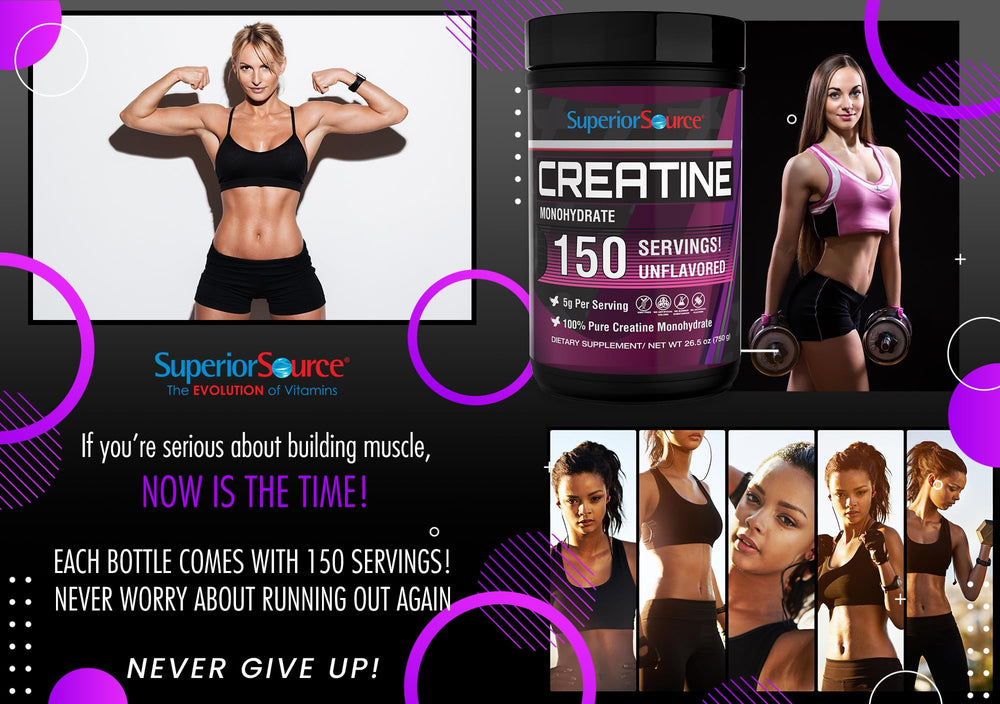 Superior Source unflavored Creatine Monohydrate powder whisked into a shake.