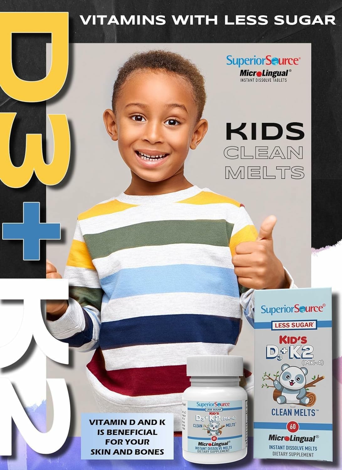 Superior Source Kid's D3 & K2 is a practical option for bone and immune wellness in kids