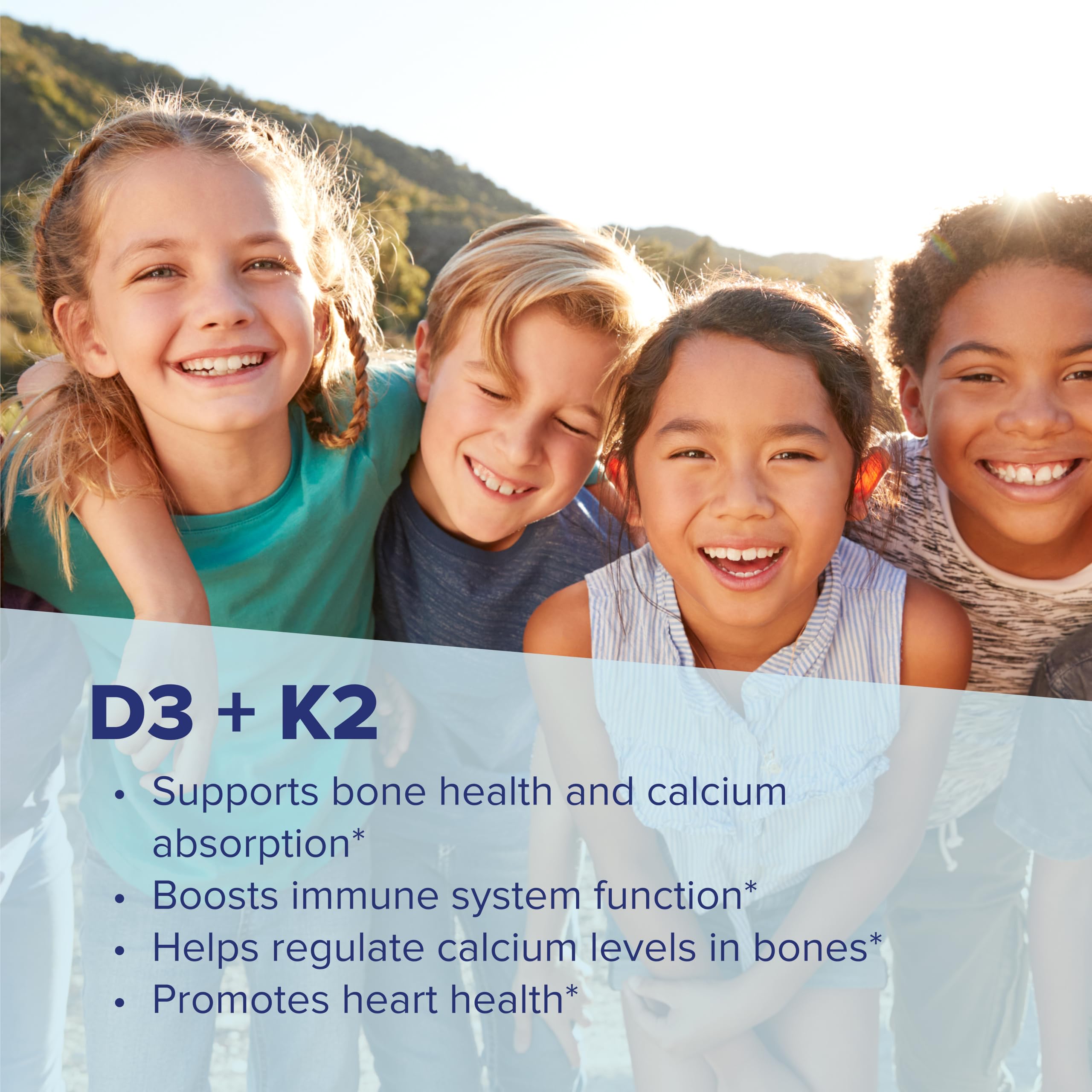 Superior Source Kid's D3 & K2 non-GMO, preservative-free, dye-free formula