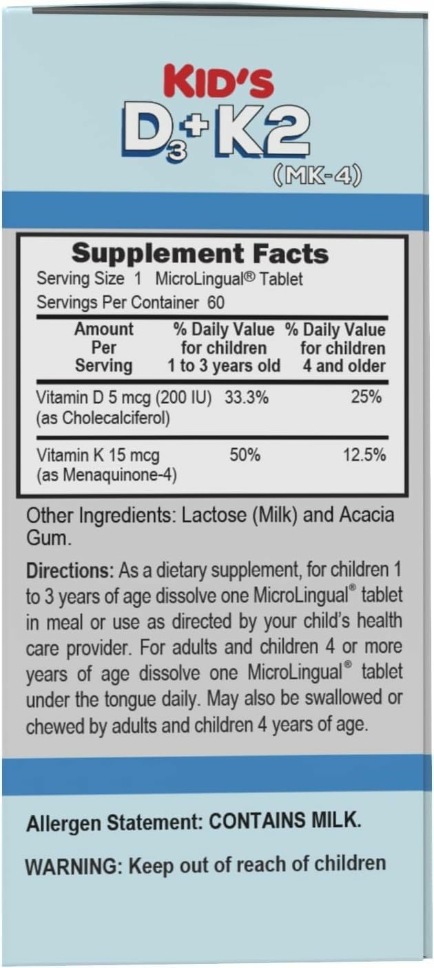 Close-up of a dissolving tablet from Superior Source Kid's D3 & K2
