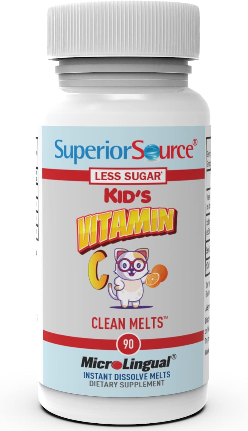 A child taking Superior Source Kid's Vitamin C Clean Melts.