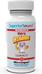 A child taking Superior Source Kid's Vitamin C Clean Melts.