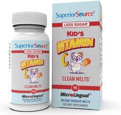 Packaging of Superior Source Kid's Vitamin C Clean Melts on a shelf.