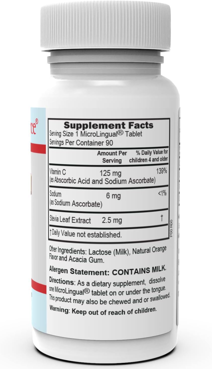 Superior Source Kid's Vitamin C Clean Melts tablet dissolving on the tongue.