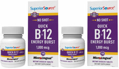 Superior Source NO Shot B-12 bottle front label showing product