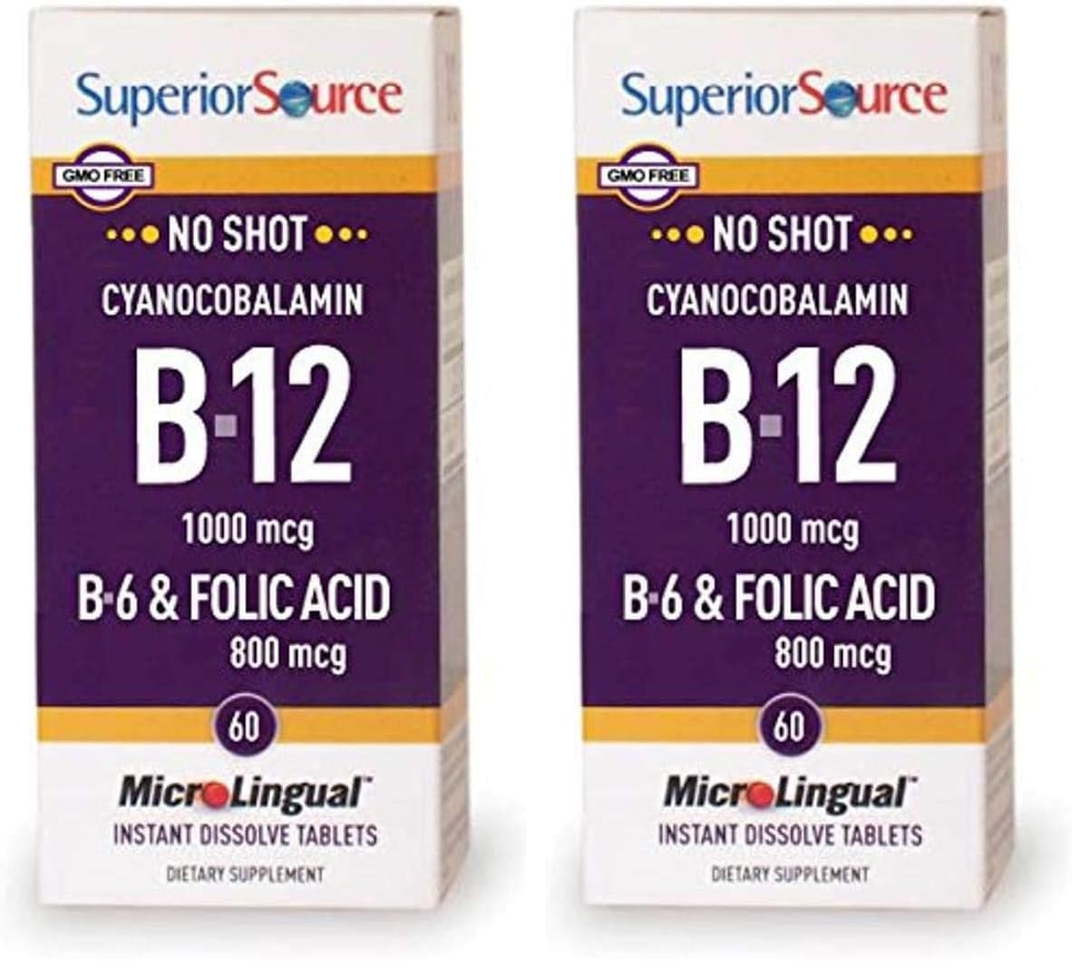 Superior Source No Shot B12 dissolvable tablet for quick daily energy support.
