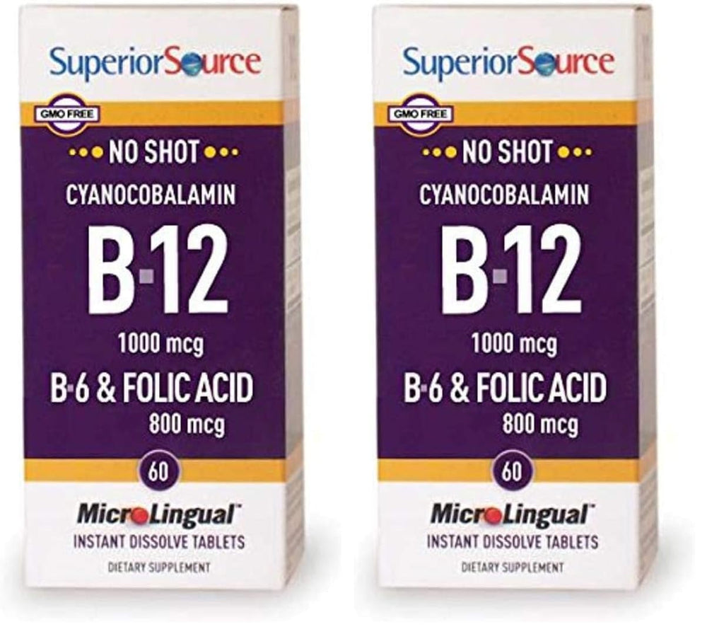 Superior Source No Shot B12 dissolvable tablet for quick daily energy support.