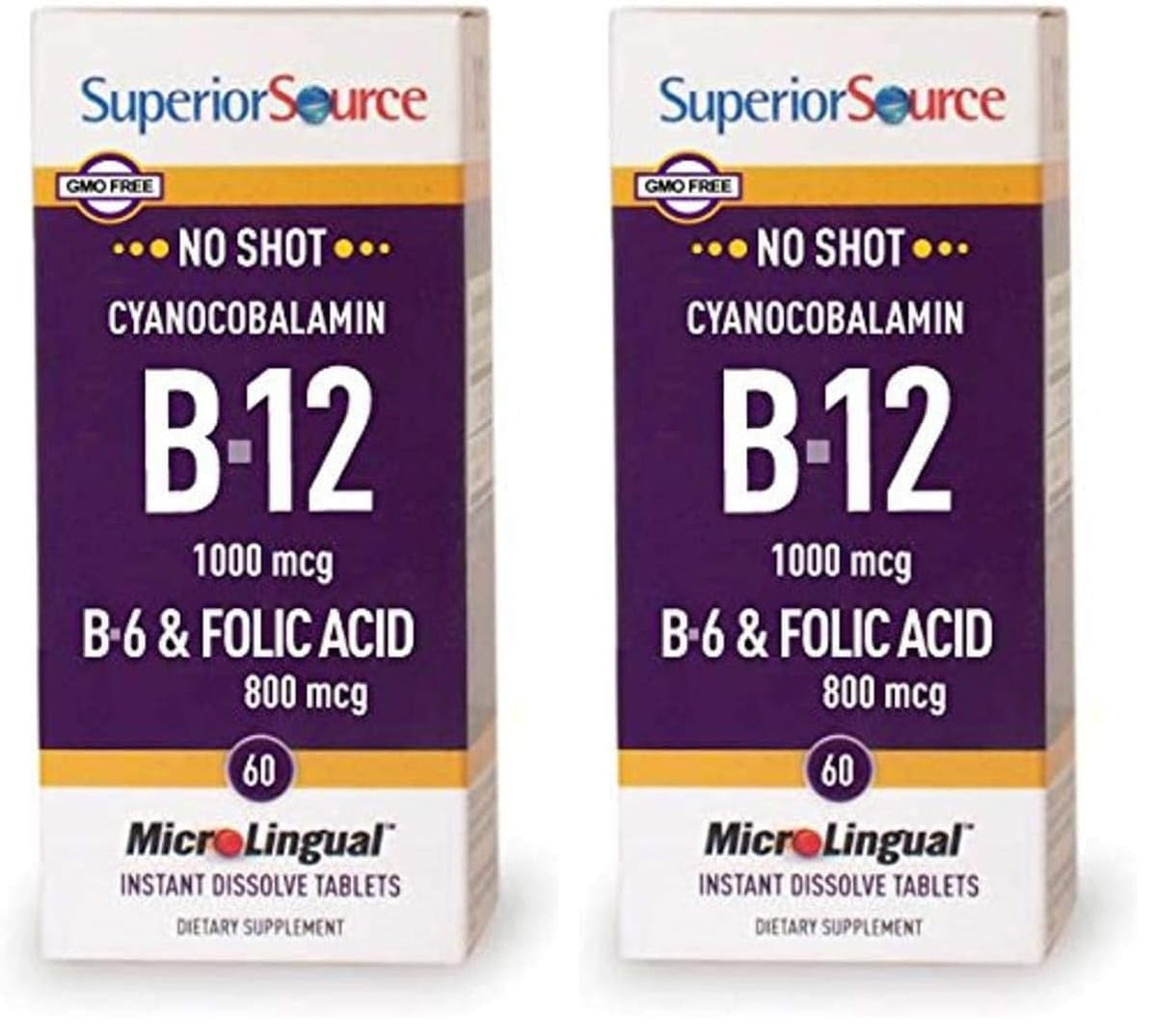 Superior Source No Shot B12 dissolvable tablet for quick daily energy support.
