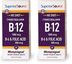 Superior Source No Shot B12 dissolvable tablet for quick daily energy support.