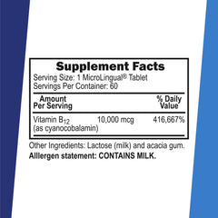 Superior Source No Shot B-12 label closeup highlighting pure cyanocobalamin formulation