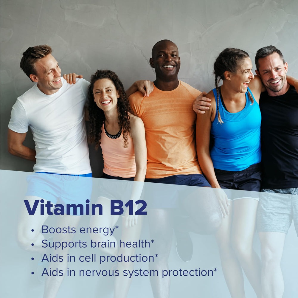 Superior Source No Shot B-12 tablet closeup emphasizing non-GMO ingredients