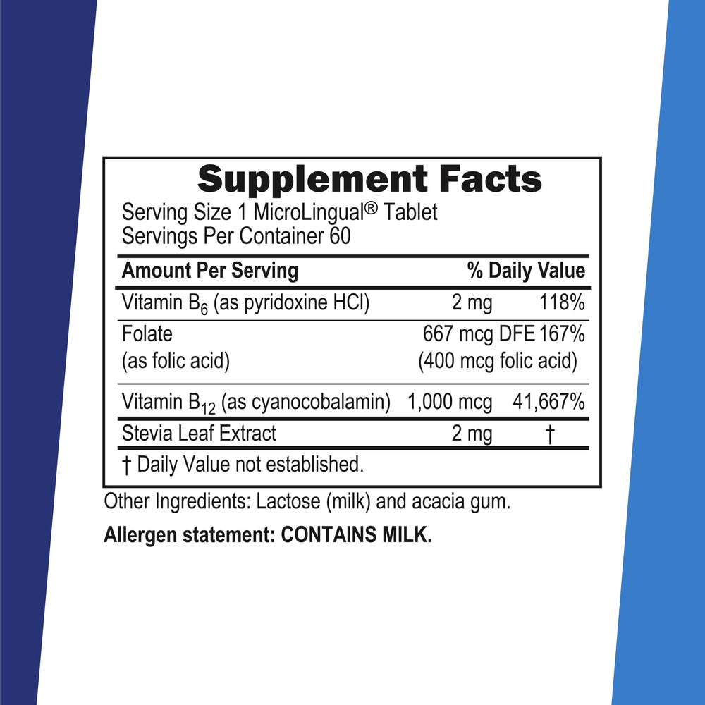 No Shot sublingual tablet on tongue for easy daily dosing.