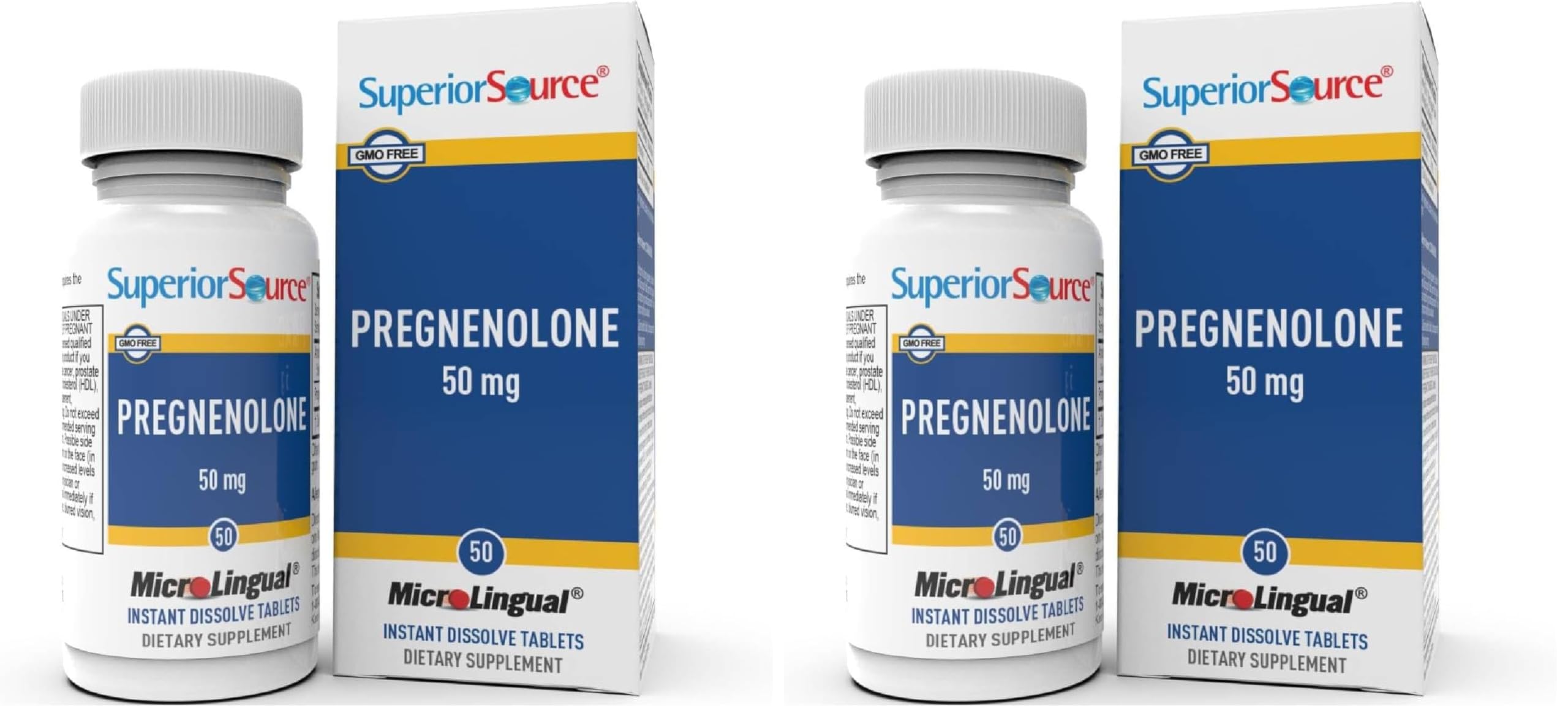 Superior Source Pregnenolone 50 mg bottle front view for easy daily use