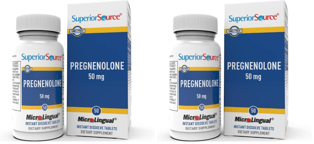 Superior Source Pregnenolone 50 mg bottle front view for easy daily use