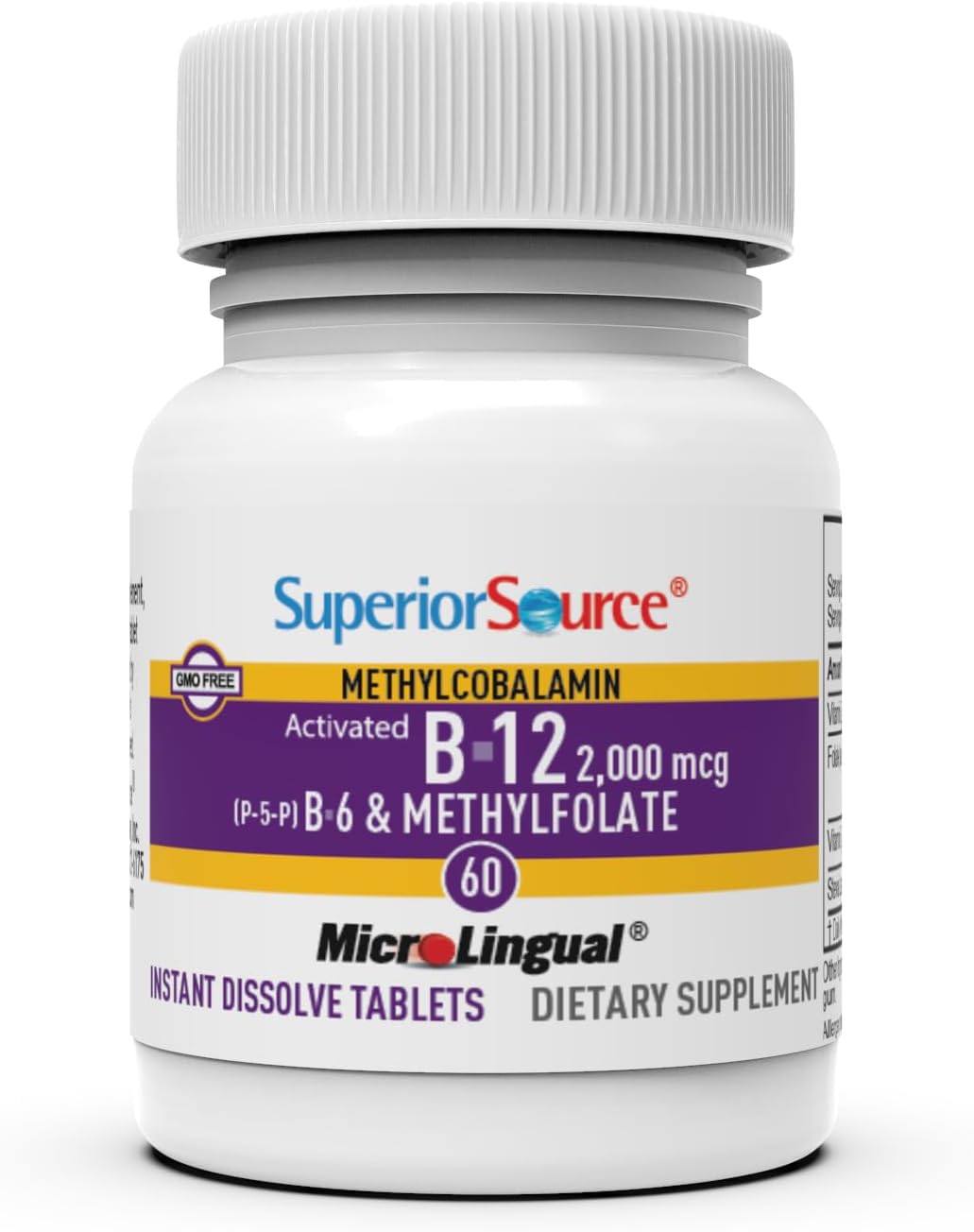 Superior Source Sublingual tablet dissolves beneath the tongue for rapid delivery.