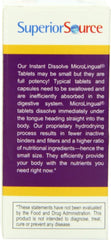 Superior Source Sublingual Vitamin B-Complex tablet dissolves quickly for energy.