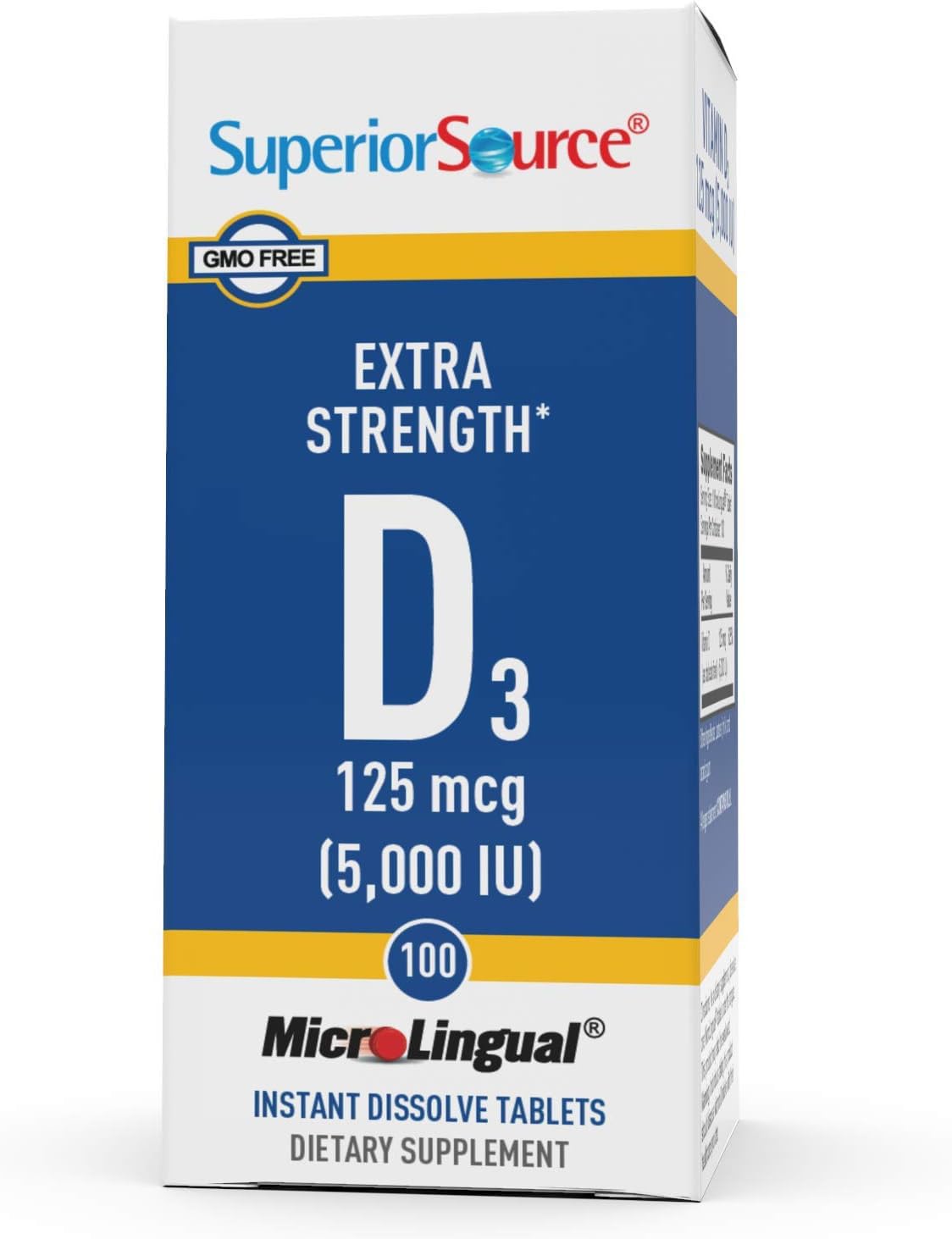 Superior Source Vitamin D3 bottle-front shot illustrating convenient daily dosing