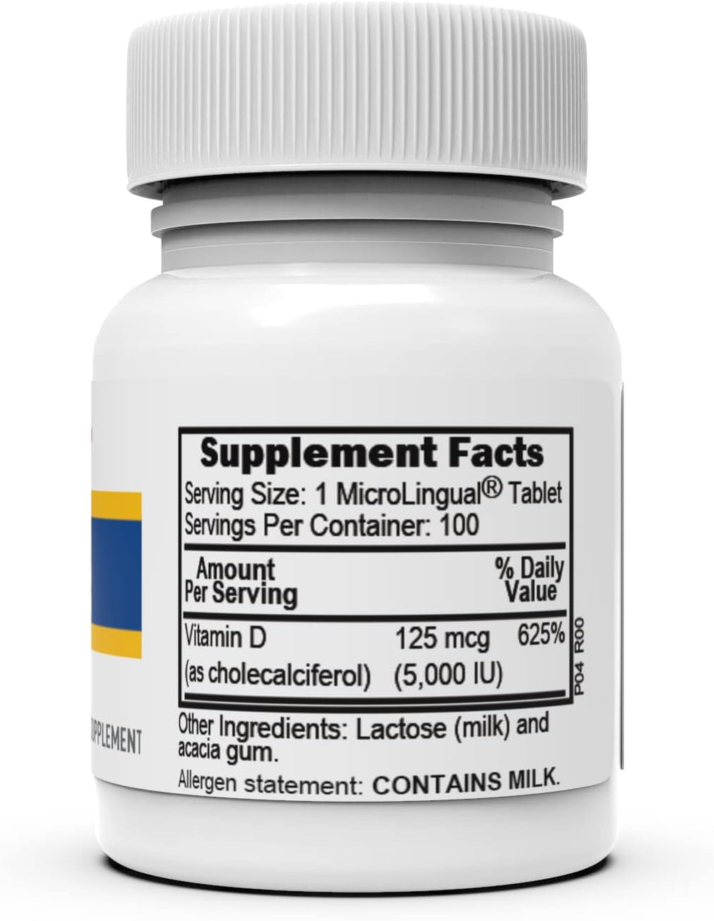 Superior Source Vitamin D3 5000 IU bottle label close-up highlighting purity and non-GMO ingredients