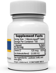 Superior Source Vitamin D3 5000 IU bottle label close-up highlighting purity and non-GMO ingredients