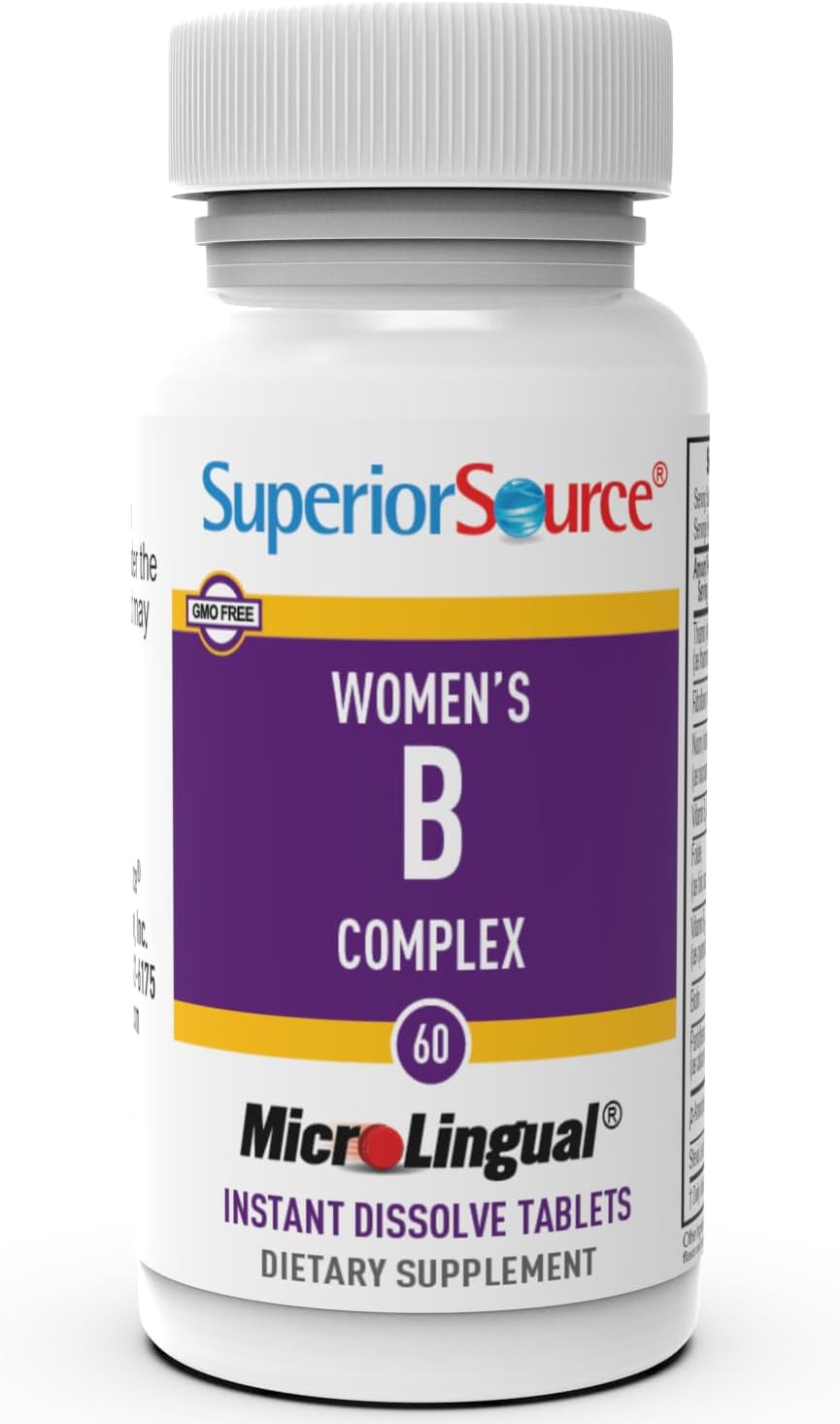 Superior Source Women’s B Complex tablets with B12 and B3 boost energy metabolism.