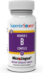 Superior Source Women’s B Complex tablets with B12 and B3 boost energy metabolism.