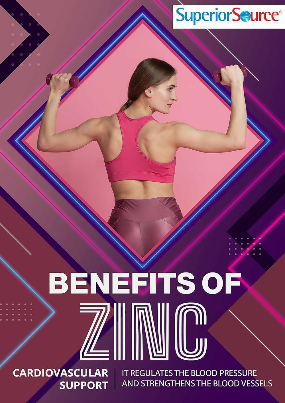 Closeup of Superior Source zinc bottle and clean label