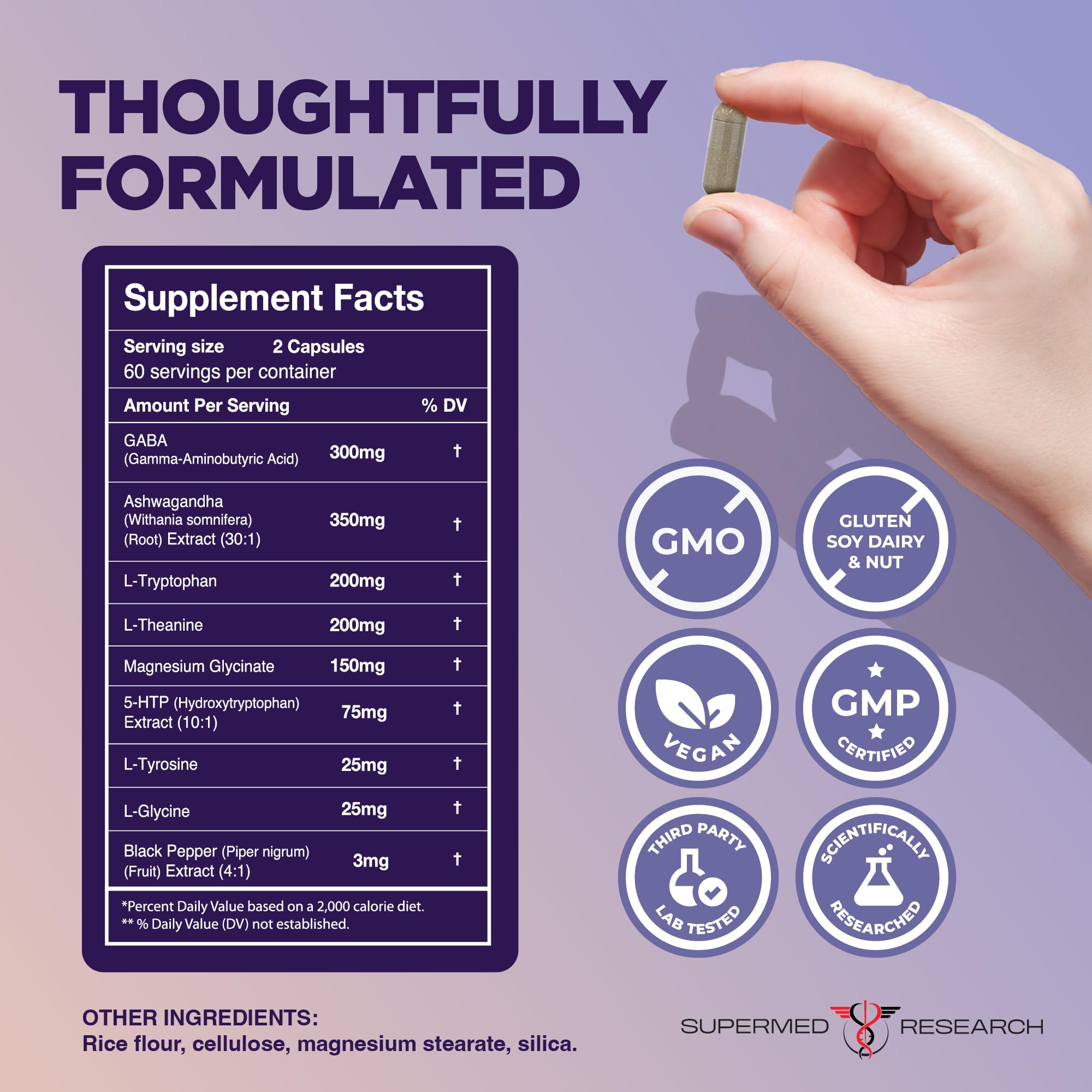 Close-up of CalmEmotion capsules suggesting daily relaxation and balanced mood.