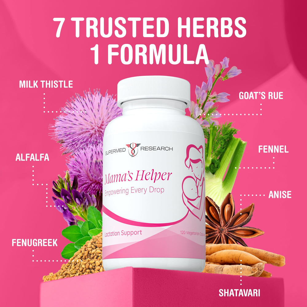 Fennel seed capsules shown for digestion-friendly nursing in Supermed Research