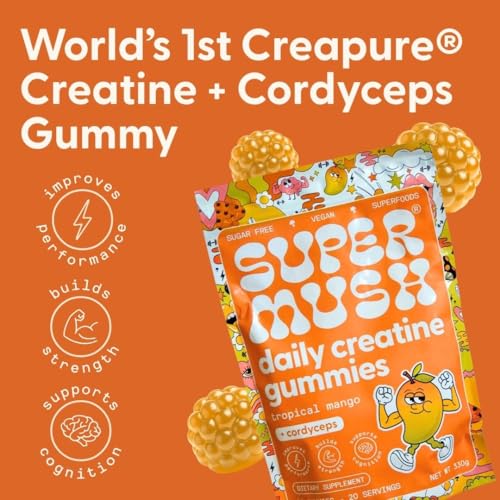 Label close-up highlighting cordyceps and mango flavor for performance support.