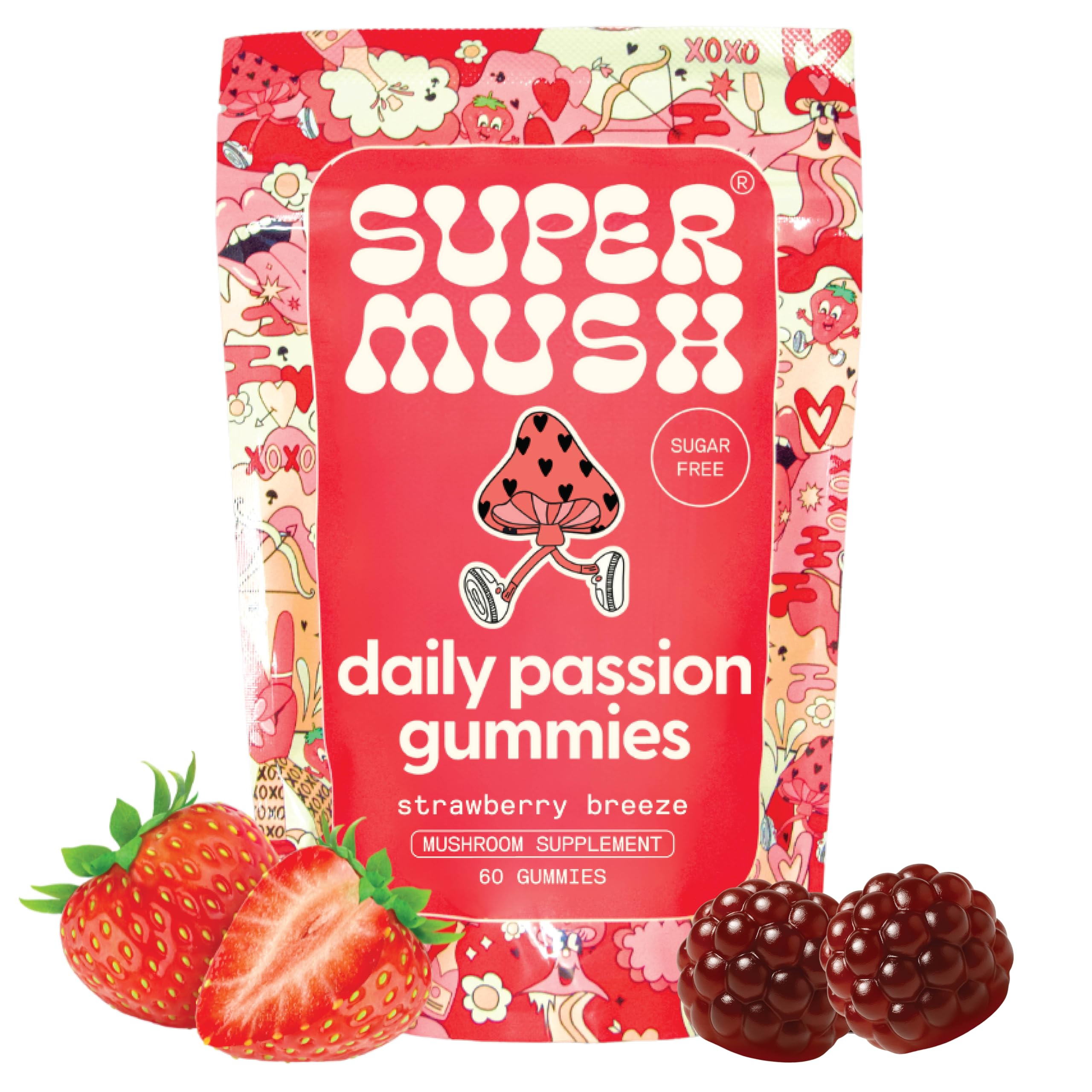 SuperMush Horny Goat Weed Gummies bottle signals vitality and daily energy.
