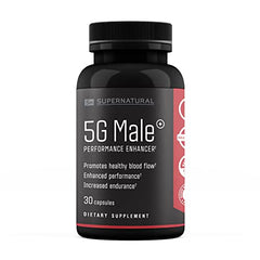 Supernatural Man 5G Male bottle label close-up with ingredients